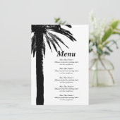Tropische palmboom strand bruiloft menu sjabloon (Staand voorkant)