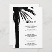 Tropische palmboom strand bruiloft menu sjabloon (Voorkant / Achterkant)