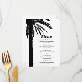 Tropische palmboom strand bruiloft menu sjabloon