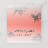 Tropische Palmboom Strand Bruiloft Plaatskaartje (Buitenkant ongevouwen)