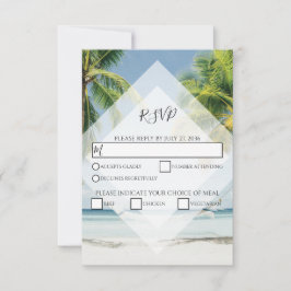 Tropische Palmboom Strand Bruiloft RSVP Kaarten Kaartje