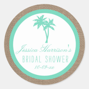 Tropische Palmboom Strand Bruiloft Stickers