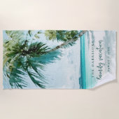 Tropische palmboom strandlaken (Voorkant)