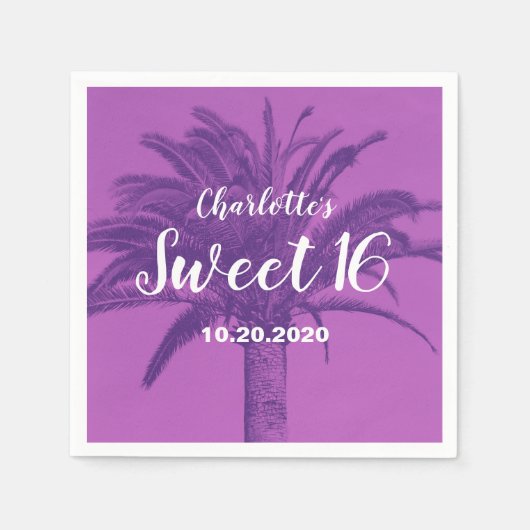 Tropische palmboom Sweet 16 Servet (Voorkant)