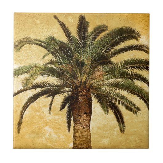  tropische palmboom tegeltje (Voorkant)