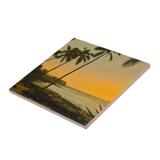 Tropische palmboom tegeltje (Zijkant)