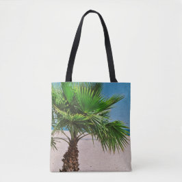 Tropische palmboom tote bag