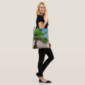 Tropische palmboom tote bag (Op model)