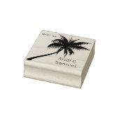 Tropische palmboom trouwdatum rubberstempel (Stempel)