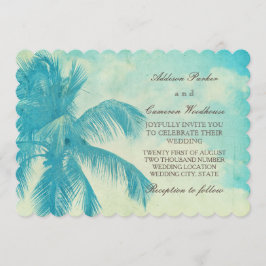  tropische palmboom | Turquoise Wedding Kaart