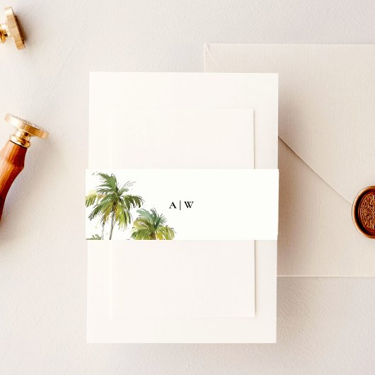 Tropische palmboom uitnodigingen wikkel