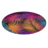 Tropische palmboom verlaat de trendmatige Waterver Snijplank (Hoek)