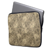 Tropische palmboom verlaat patroongoud laptop sleeve (Voorkant Links)