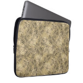 Tropische palmboom verlaat patroongoud laptop sleeve (Voorkant Rechts)
