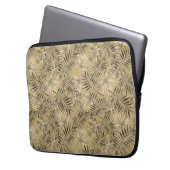 Tropische palmboom verlaat patroongoud laptop sleeve (Voorkant Links)