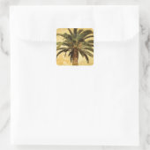  tropische palmboom vierkante sticker (Tas)