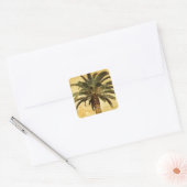  tropische palmboom vierkante sticker (Envelop)