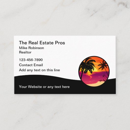 Tropische palmboom Visitekaartjes (Voorkant)