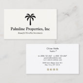 Tropische palmboom Voorkant onroerend goed Contactkaartje (Voorkant / Achterkant)