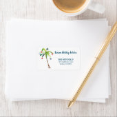 Tropische palmboom Warm Holiday Return Address Etiket (Insitu)