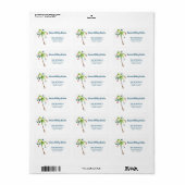 Tropische palmboom Warm Holiday Return Address Etiket (Full Sheet)