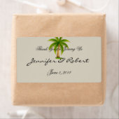 Tropische palmboom water flesje label (Insitu)