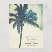 Tropische palmboom - westbruiloft sparen de datum aankondigingskaart (Voorkant)