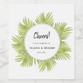 Tropische palmboom wijn etiket (Enkel label)