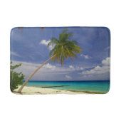 Tropische palmboom Witte zandstrand Badmat (Voorkant)
