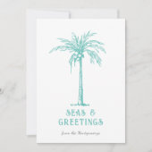 Tropische palmboom Zeeen en Groeten Kerst Feestdagenkaart (Voorkant)