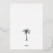 Tropische palmboom Zeeen en Groeten Kerst Folie Feestdagenkaart (Achterkant)