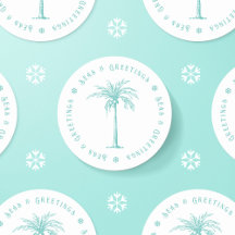 Tropische Palmboom Zeeën en Groeten Kerstmis