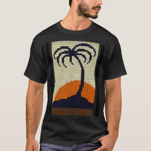 Tropische palmboom - Zonneopartitisan Crochet Prin T-shirt