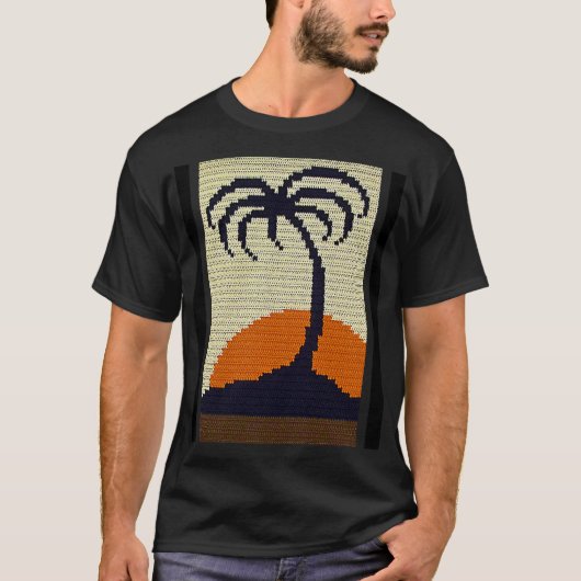 Tropische palmboom - Zonneopartitisan Crochet Prin T-shirt (Voorkant)