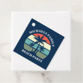 Tropische palmboom - Zonnetijd - Aangepast blauw s Bedankjes Labels (In situ)