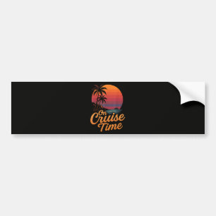 Tropische Palmboom Zonsondergang Cruise Vakantie Bumpersticker