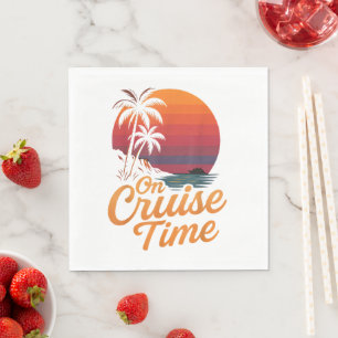 Tropische Palmboom Zonsondergang Cruise Vakantie Servet