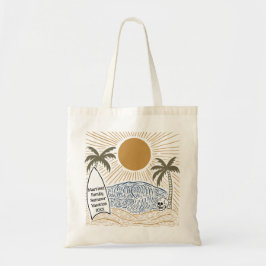 Tropische palmboom zonsondergang zomervakantie str tote bag