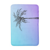 Tropische palmboom zwart blauw Paars Badmat (Voorkant Verticaal)