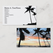 Tropische palmboom zwart-wit visitekaartje (Voorkant / Achterkant)