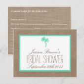 Tropische palmboombedekking Vrijgezellenfeest Reci Uitnodiging Briefkaart (Voorkant / Achterkant)