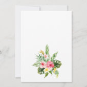 Tropische palmboomblad en bloemstuk Persoonlijk Kaart (Achterkant)
