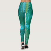 Tropische palmboombladeren Oerwoud groen Leggings (Achterkant)