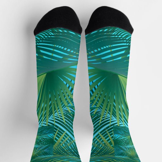 Tropische palmboombladeren Oerwoud groen Sokken (Top)