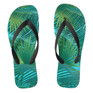 Tropische palmboombladeren Oerwoud groen Teenslippers