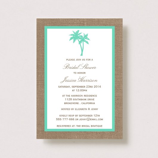 Tropische palmboombuik Vrijgezellenfeest Kaart