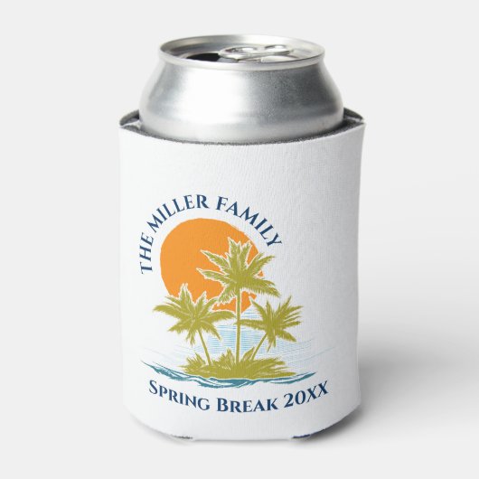 Tropische palmboomklep Zonnekletjes Aangepast Blikjeskoeler (Blikje Voorkant)