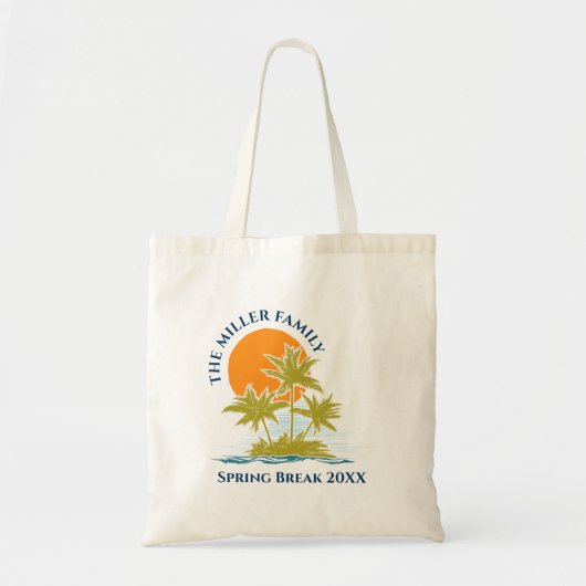 Tropische palmboomklep Zonnekletjes Aangepast Tote Bag (Voorkant)