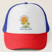 Tropische palmboomklep Zonnekletjes Aangepast Trucker Pet (Voorkant)