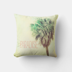 tropische palmboomkunst citeert paradijs kussen